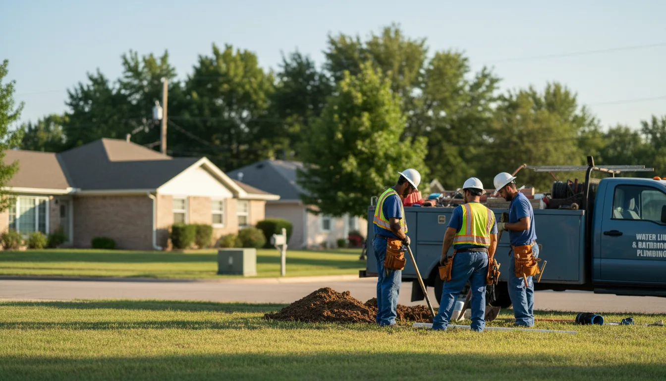 Residential water line and bathroom plumbing service in Lovely, KY